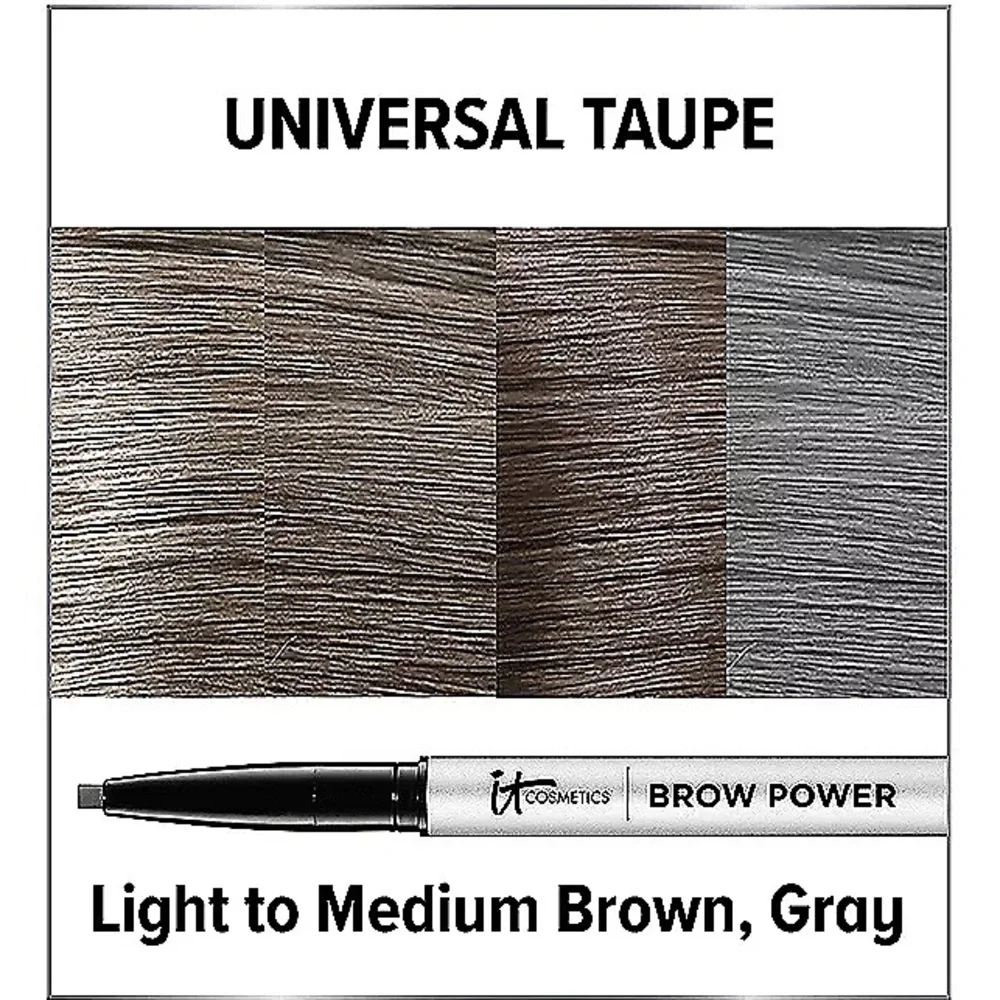 IT COSMETICS Brow Power Universal Taupe Volumizing Eyebrow Pencil Full Size NIB - Picture 2 of 8